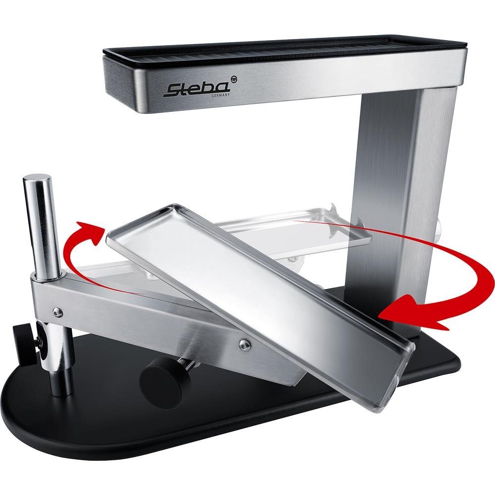 Steba Raclette RC 210, Käse Raclette, Swiss Style, schwarz, Edelstahl, höhenverstellbar