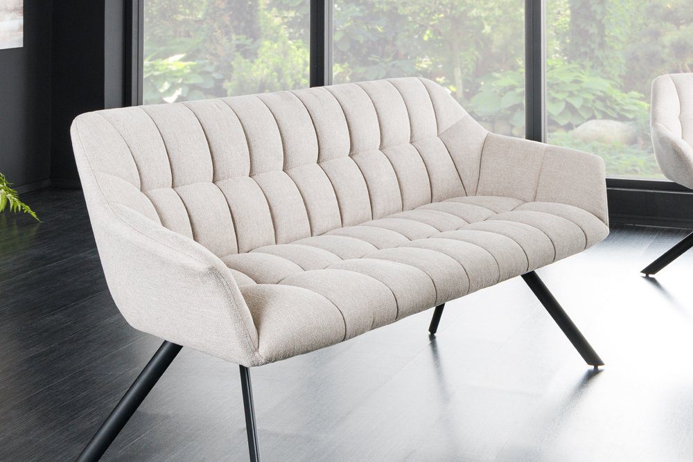 riess-ambiente Sitzbank PAPILLON 165cm champagner beige / schwarz (Einzelartikel, 1-St), Esszimmer · Stoff · Metall · mit Rückenlehne · Flur · Schlafzimmer