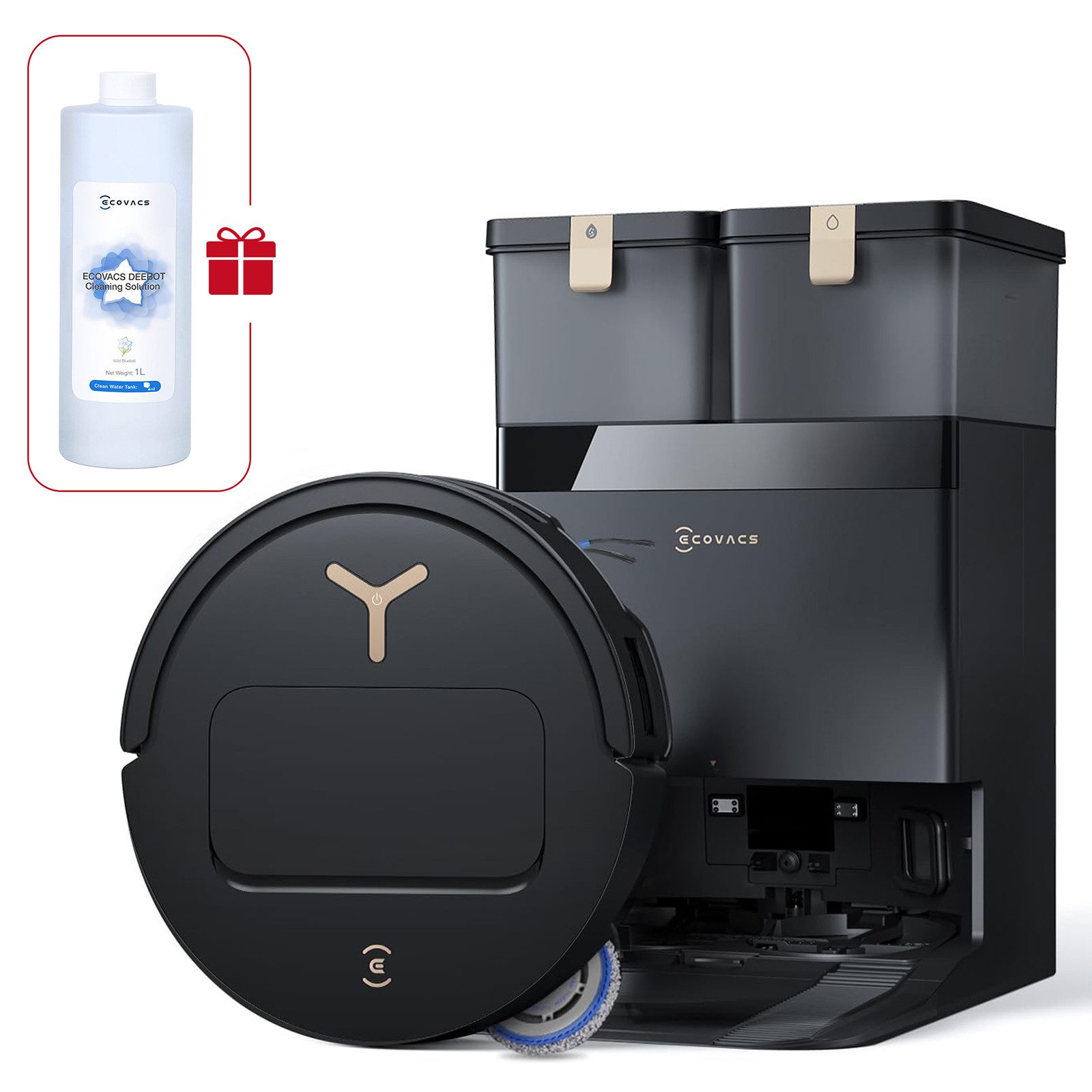 ECOVACS Saugroboter DEEBOT T50 Pro Omni Gen 3, 25000 Pa(Upgrade von T50 Pro Gen2/T50 Gen3), Reinigung des Mopps bei 75°C, Heißlufttrocknung, 81 mm, AIVI 3D 3.0, autom. Zugabe v. Reinigungslösung