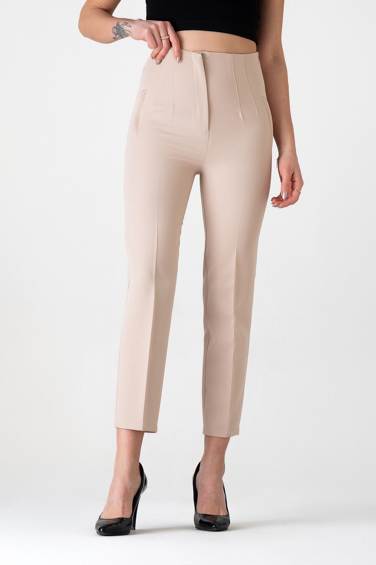 fashionshowcase Bügelfaltenhose Damen Hose Elegant Slim günstig online kaufen