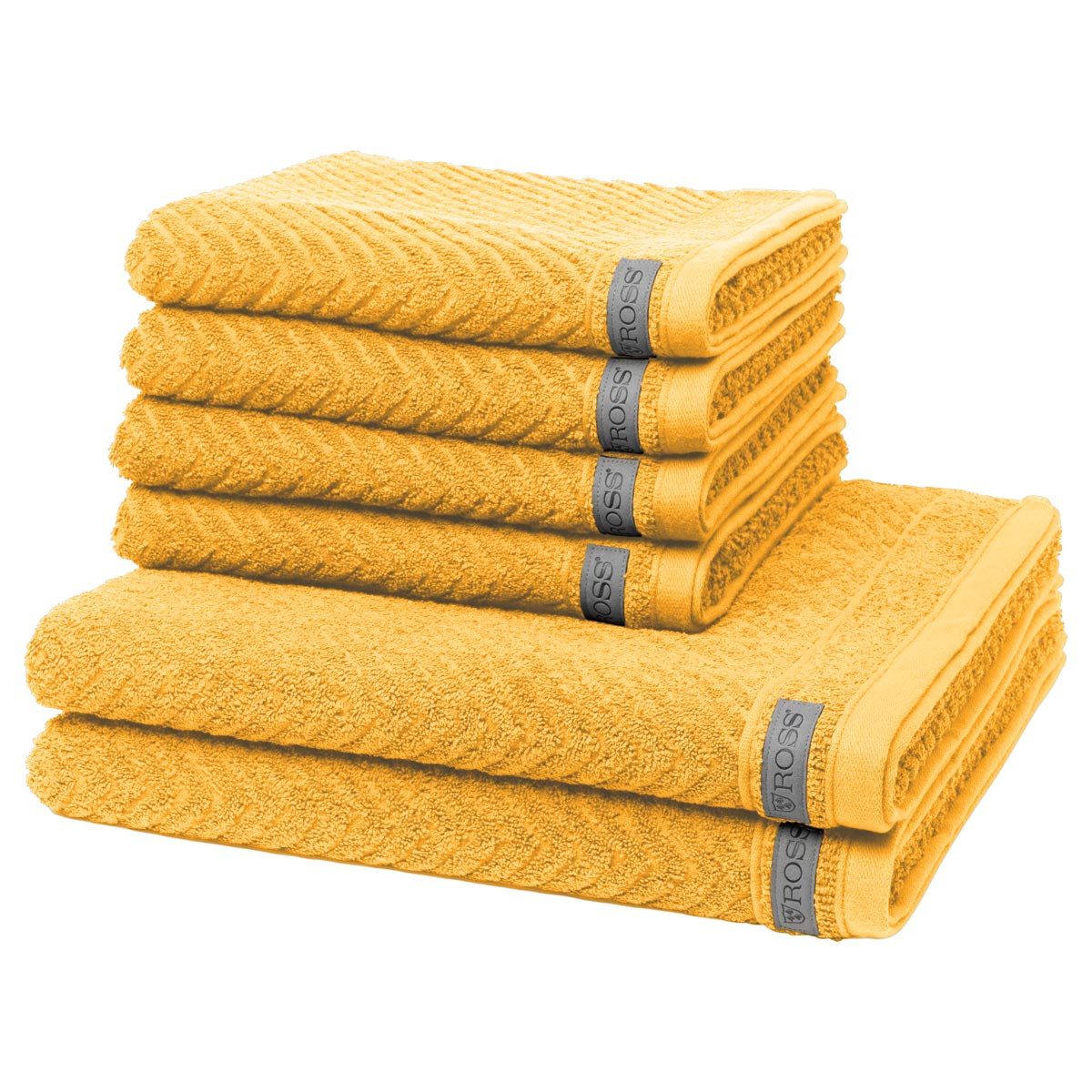 ROSS Handtuch Set Smart, Frottee (Spar-Set, 6-St), 4 X Handtuch 2 X Duschtuch im Set - Baumwolle - Saugstark