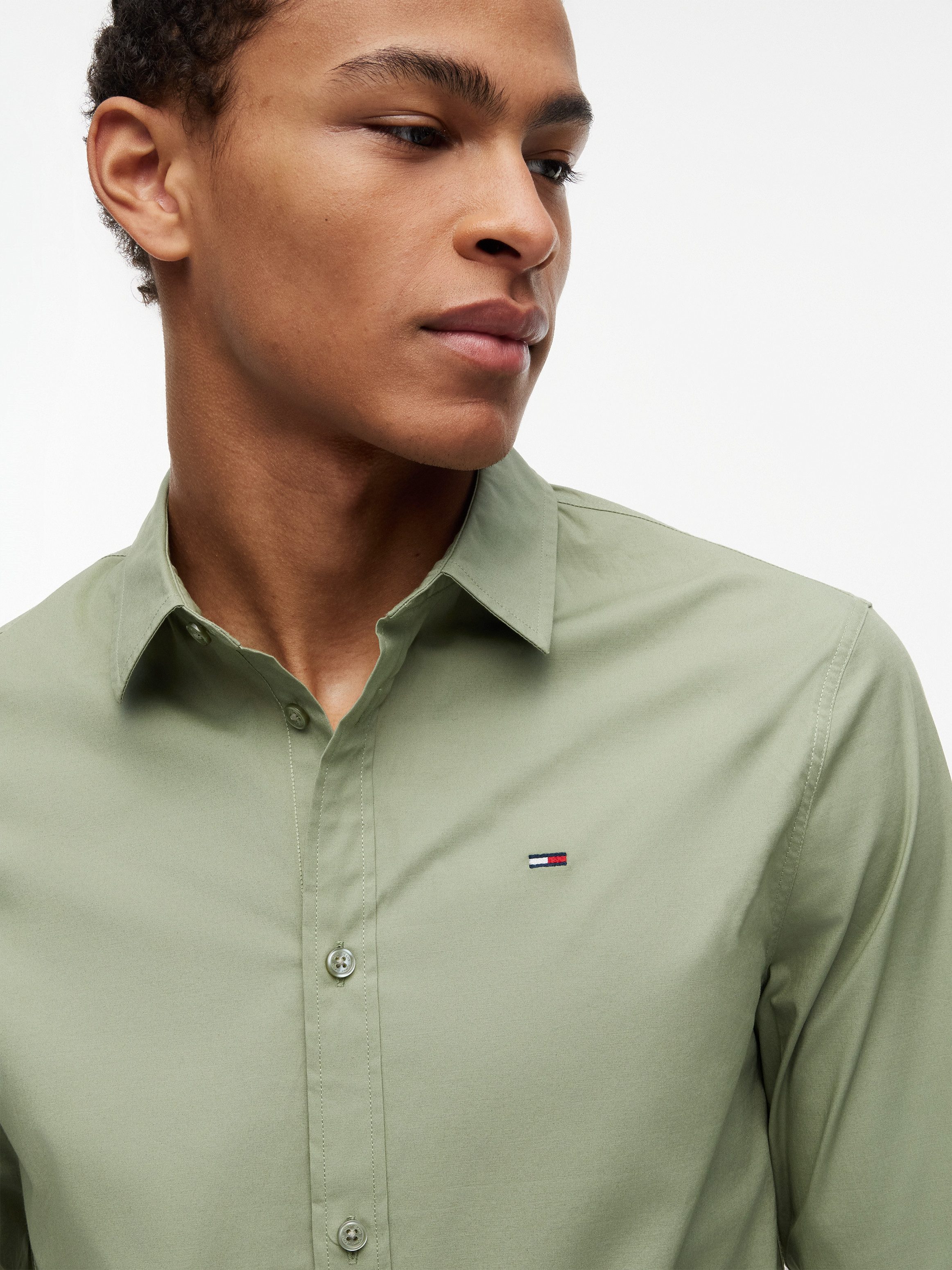 Tommy Jeans Langarmhemd Sabim Stretch Shirt Stretch Hemd, Premium, Slim Fit, mit Elasthan