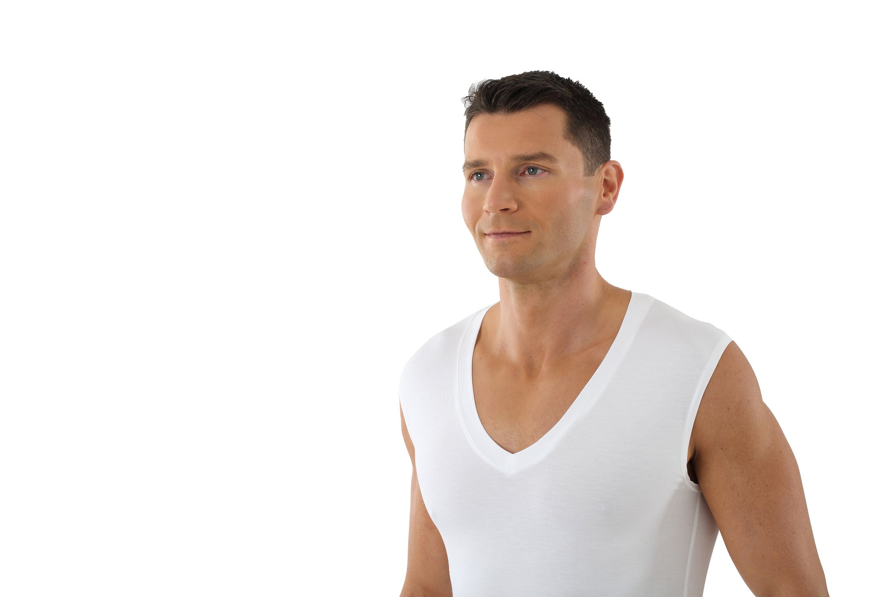 Albert Kreuz Achselhemd Deep-V light atmungsaktiv ohne Arm (kein Set, 1-St., kein Set)