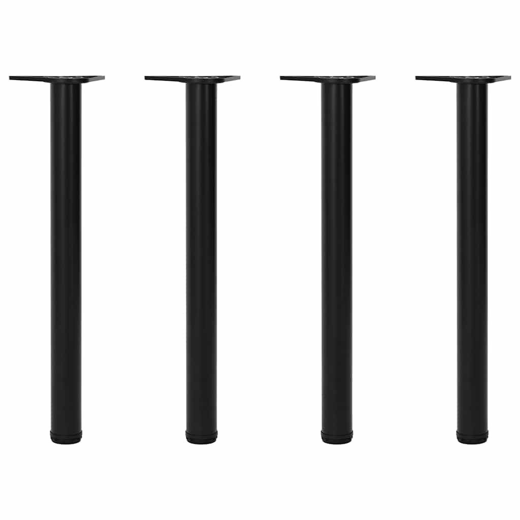 Tischbein 4er-Set schwarze Tischbeine aus Eisen, 60 x 710 mm, höhenverstellbar
