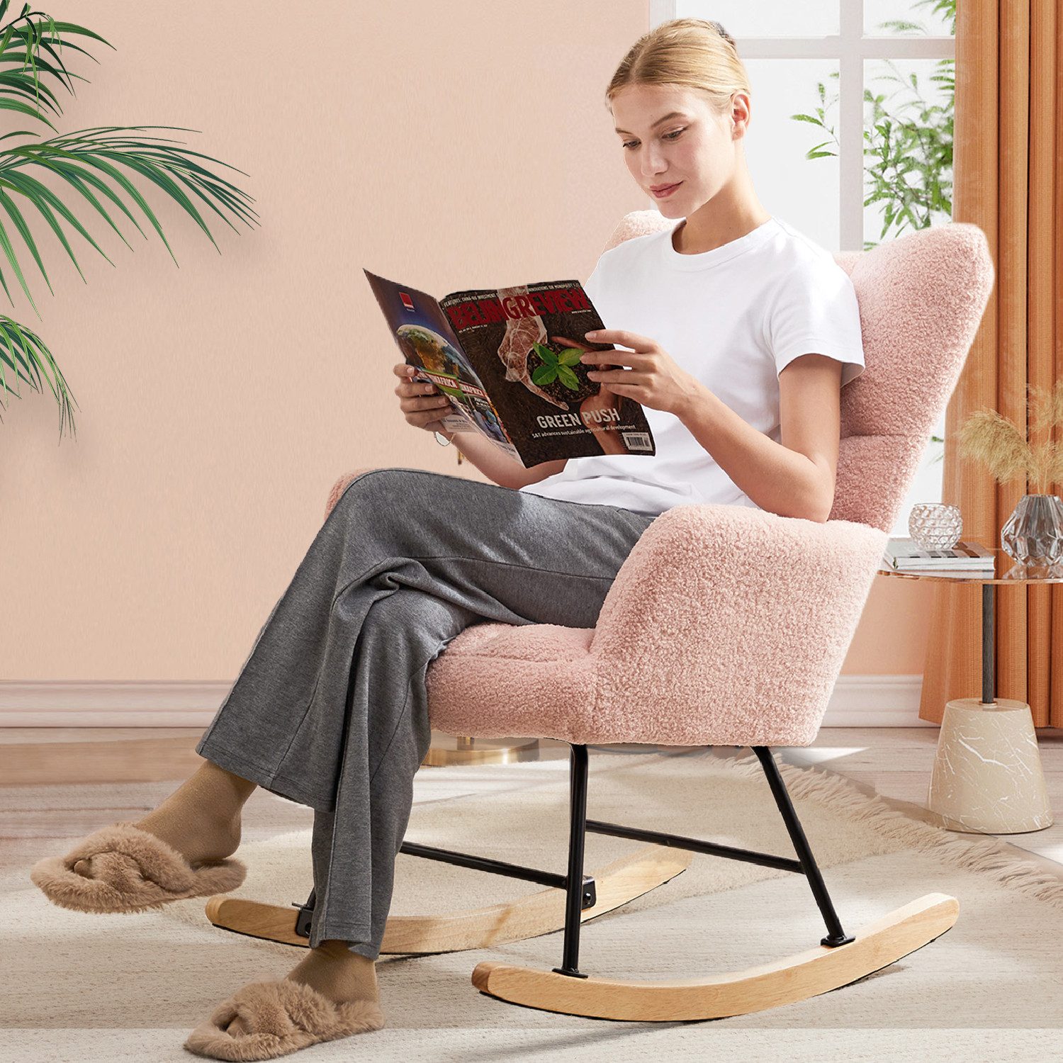 DUMOS Schaukelstuhl wohnzimmer,schaukelstuhl outdoor, mit Relaxfunktion günstig online kaufen