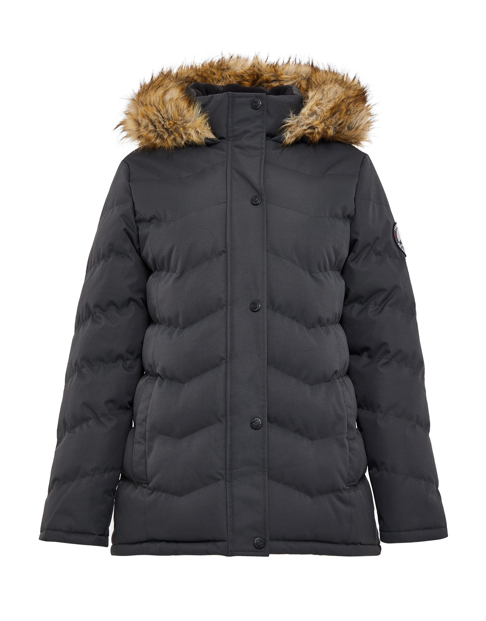 Threadbare Steppjacke THB Woodie (1-St) mit großer Kapuze