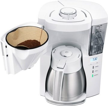 Melitta Filterkaffeemaschine LOOK® Therm Timer 1025-17 weiß, 1,25l Kaffeekanne, Papierfilter 1x4