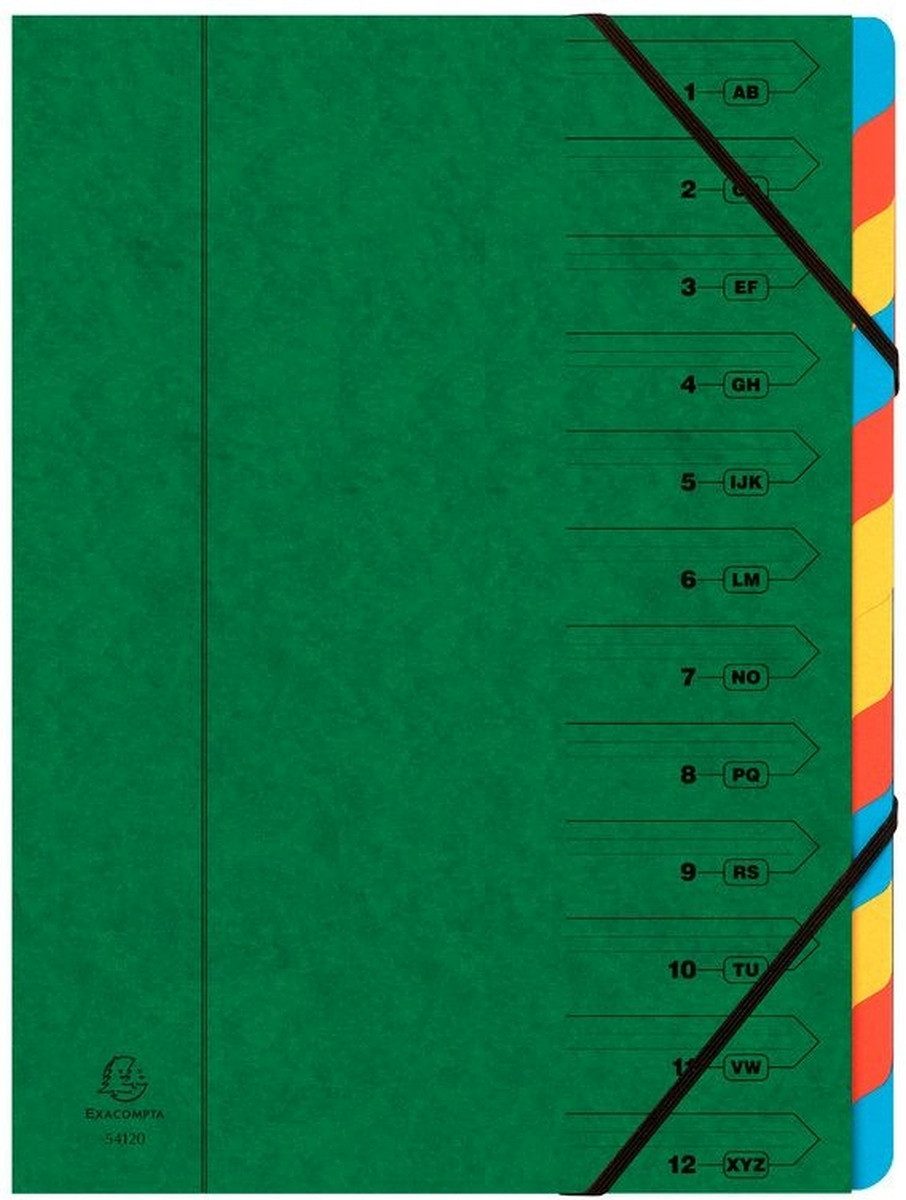EXACOMPTA Organisationsmappe Ordnungsmappe Nature Future A4 12-teilig grün