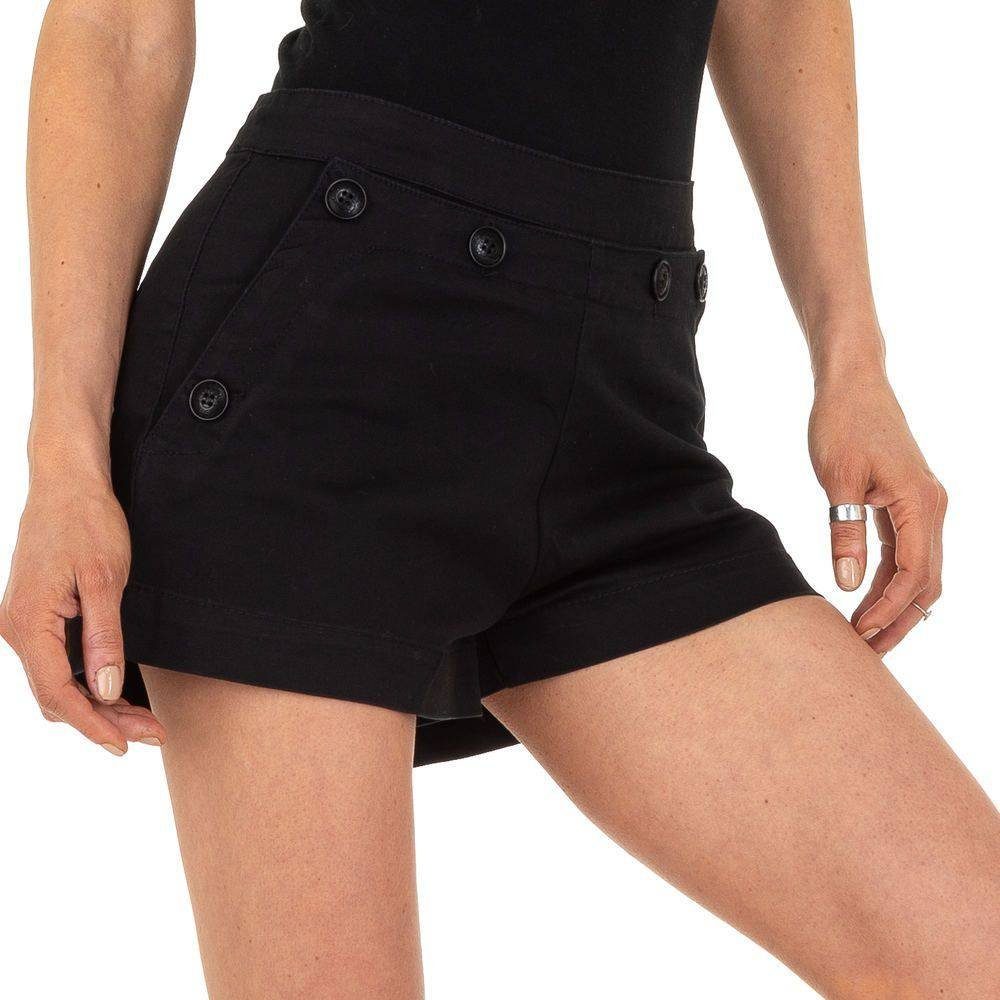 Damen Hosen Ital-Design Shorts Damen Freizeit Hotpants Hotpants in Schwarz