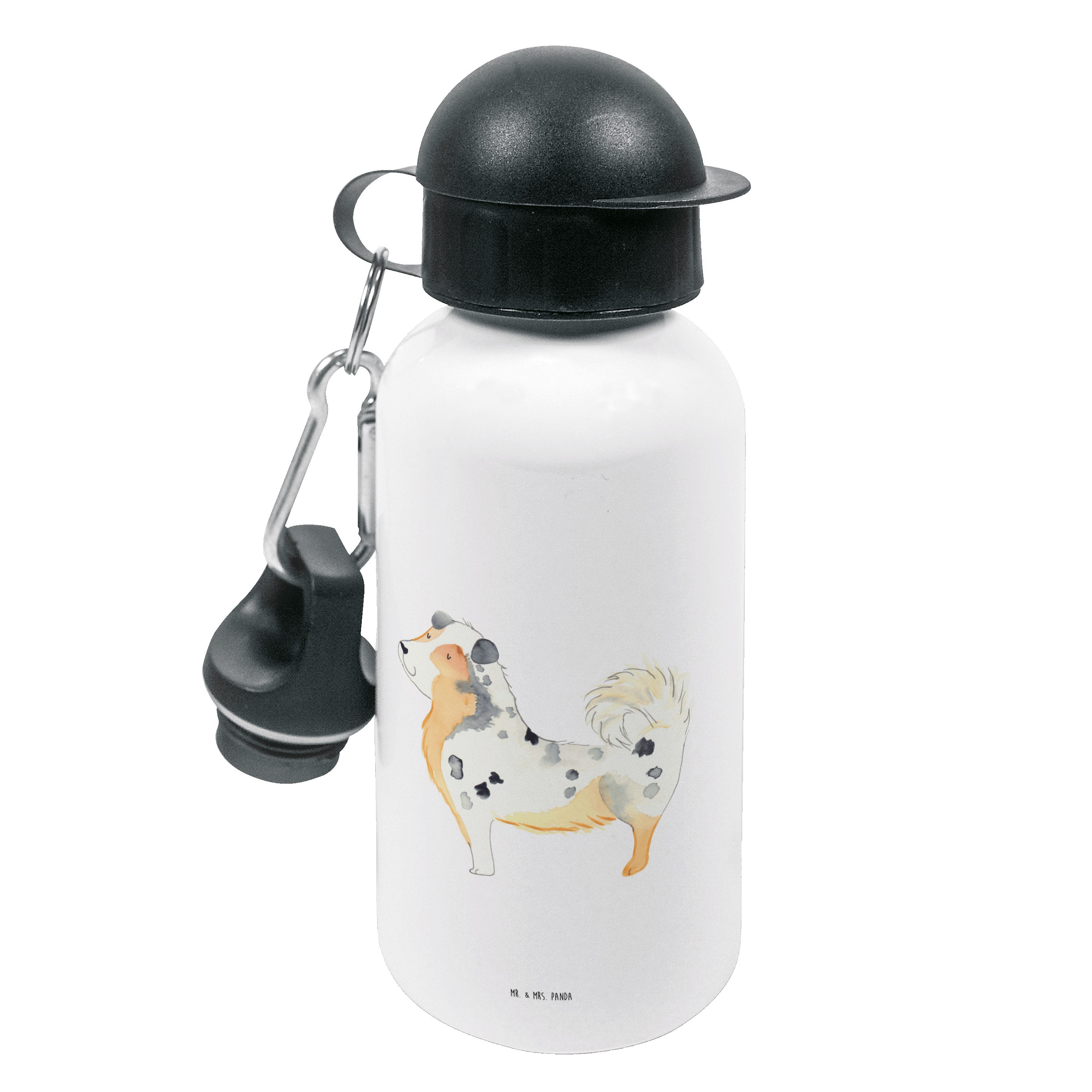 A & Hund, Mrs. - Shepherd Weiß Australien flauschig, Panda Trinkflasche Geschenk, Hundemotiv, Mr. -