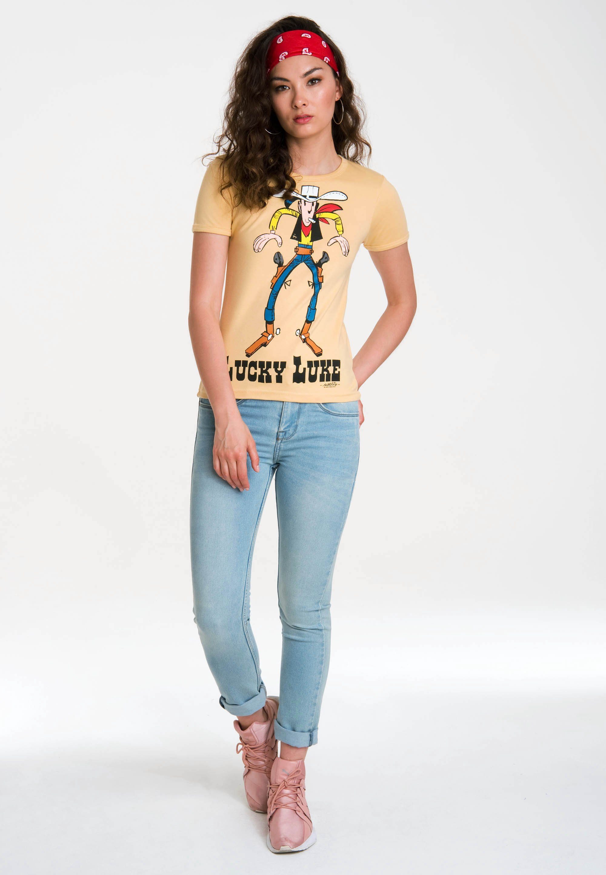LOGOSHIRT T-Shirt Lucky Luke Showdown mit lizenziertem Originaldesign