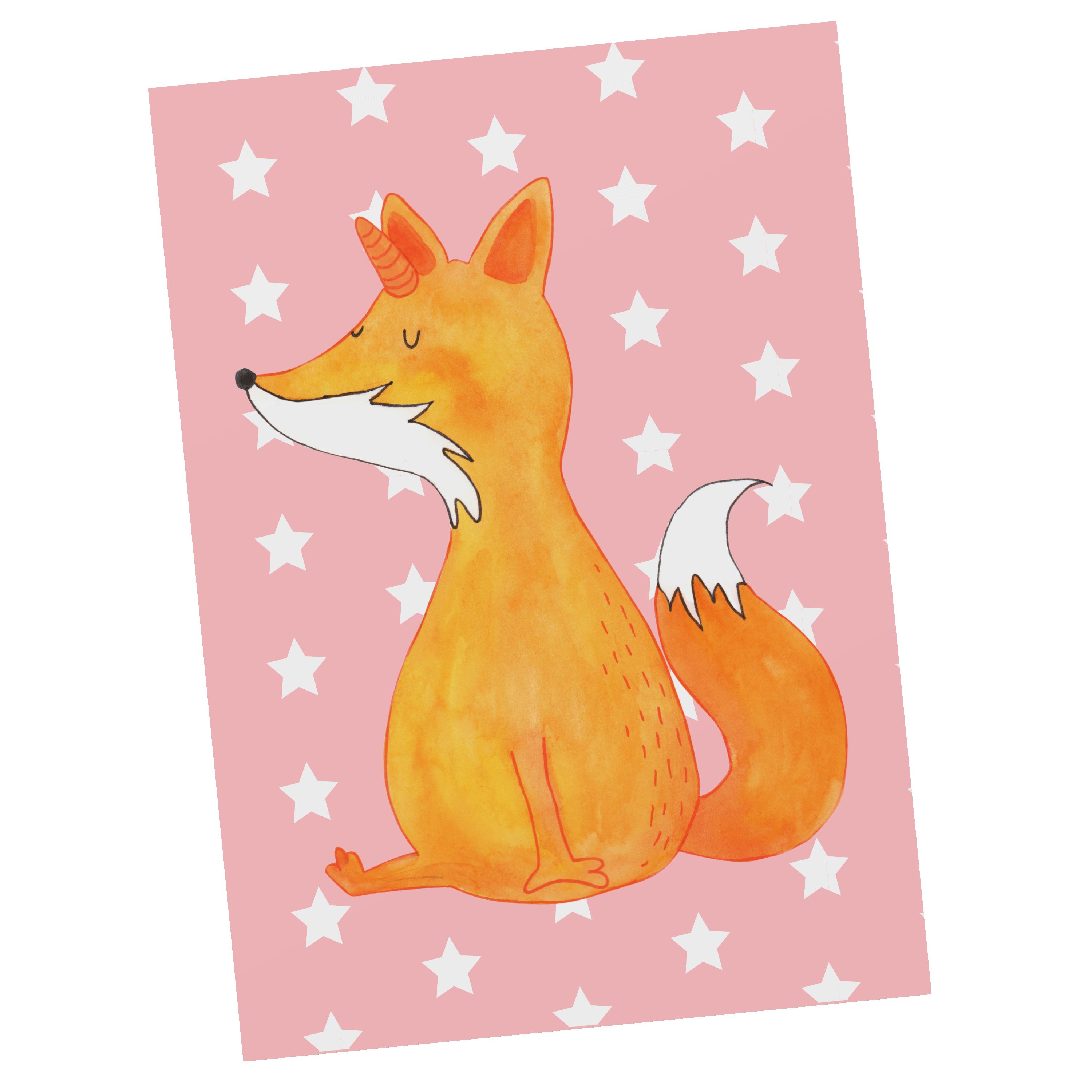 Mr. & Mrs. Panda Postkarte Fuchshörnchen Wunsch - Rot Pastell - Geschenk, Geschenkkarte, Grußkar