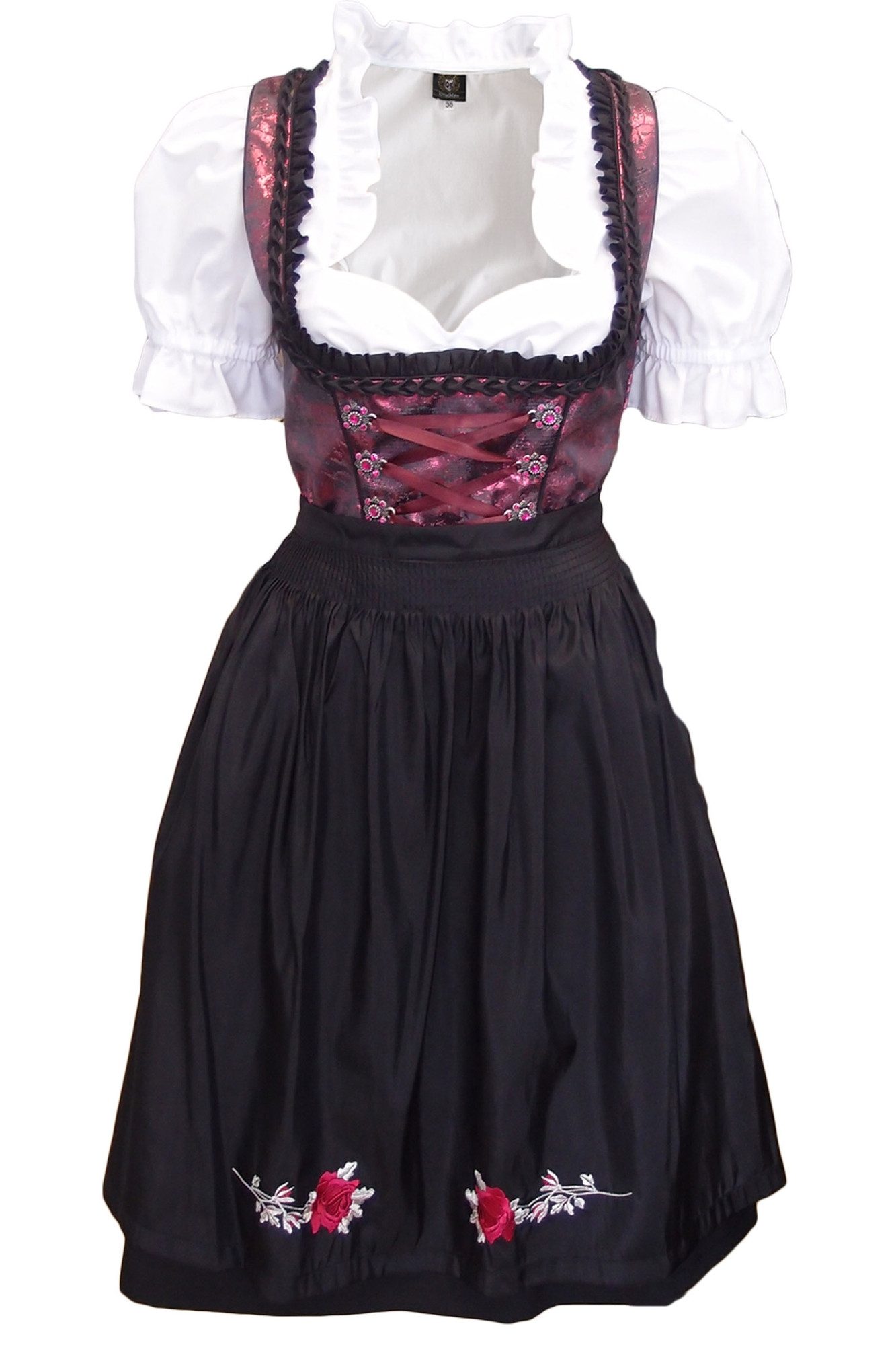 German Wear Dirndl OD3 Schwarz/ Weinrot günstig online kaufen
