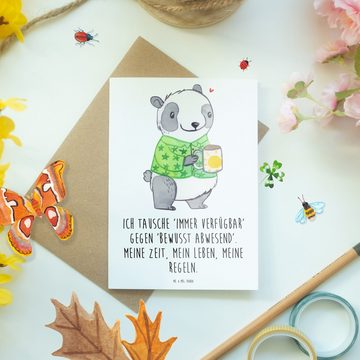 Mr. & Mrs. Panda Grußkarte Panda Burnout - Weiß - Geschenk, Glückwunschkarte, Überlastung, Grußk, Einzigartige Motive