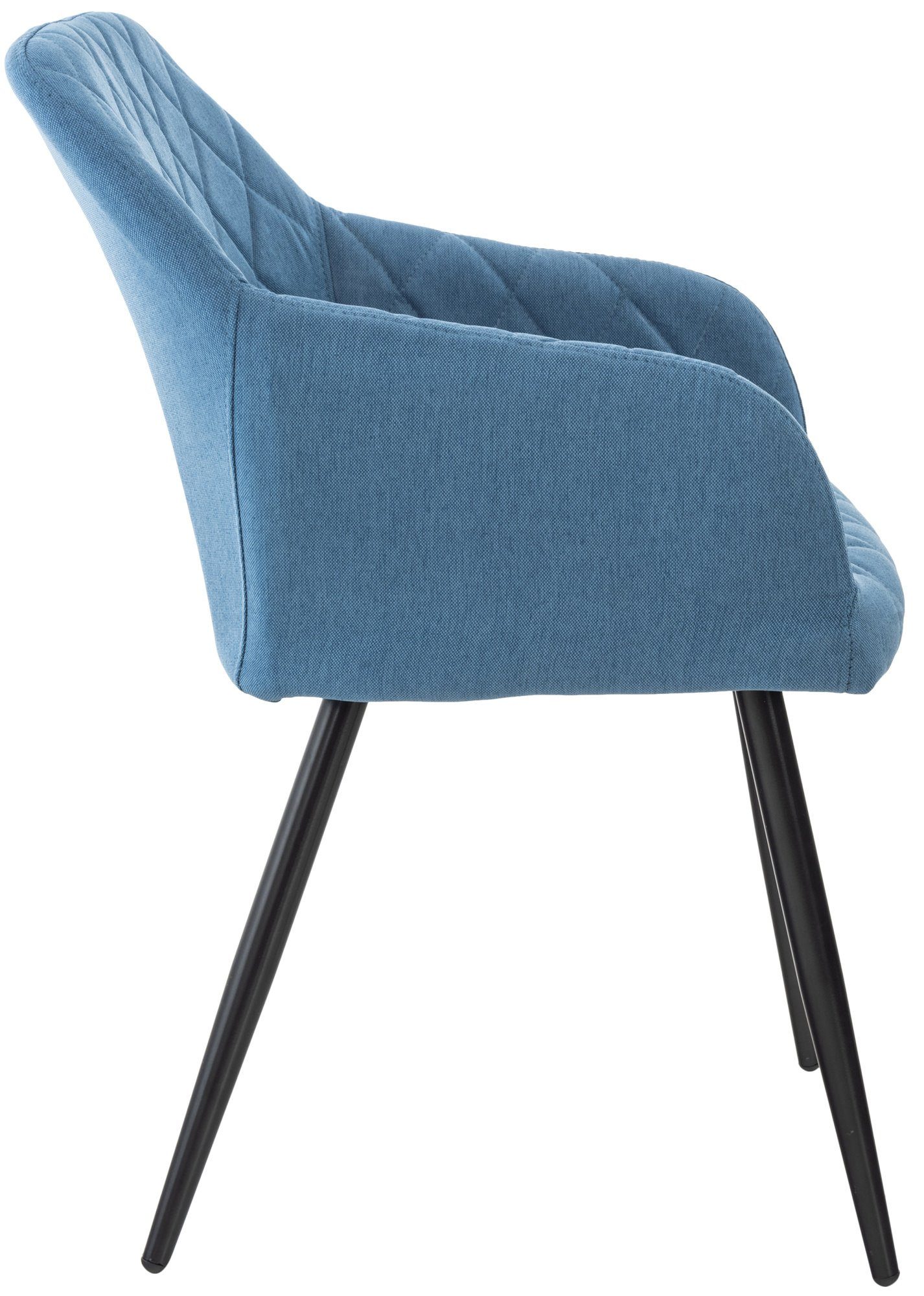 TPFLiving Esszimmerstuhl Sitzfläche Polsterstuhl), Stoff - Esstischstuhl Metall - (Küchenstuhl Gestell: - blau schwarz Shyva Konferenzstuhl hochwertig - mit gepolsterter Sitzfläche: - Wohnzimmerstuhl