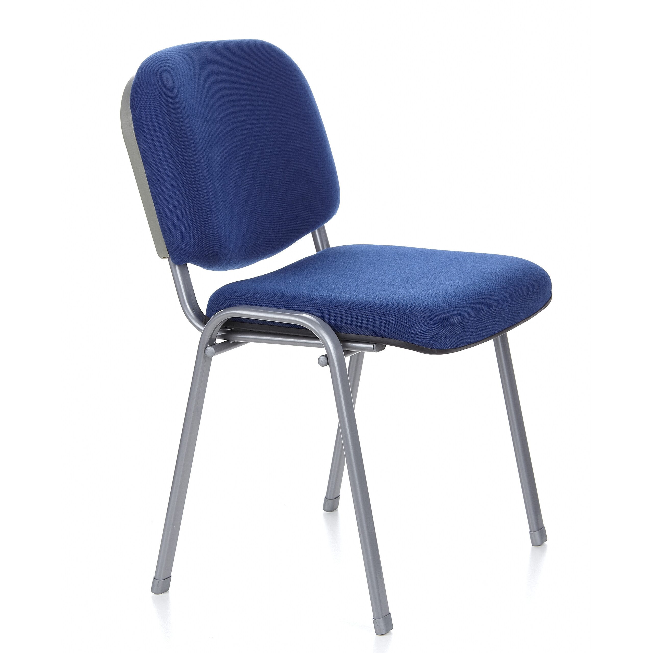 hjh OFFICE 4-Fußstuhl Vierfußstuhl XT 600 S Stoff, Besucherstuhl gepolstert, bis 4 Stühle stapelbar, Gestell silberfarben