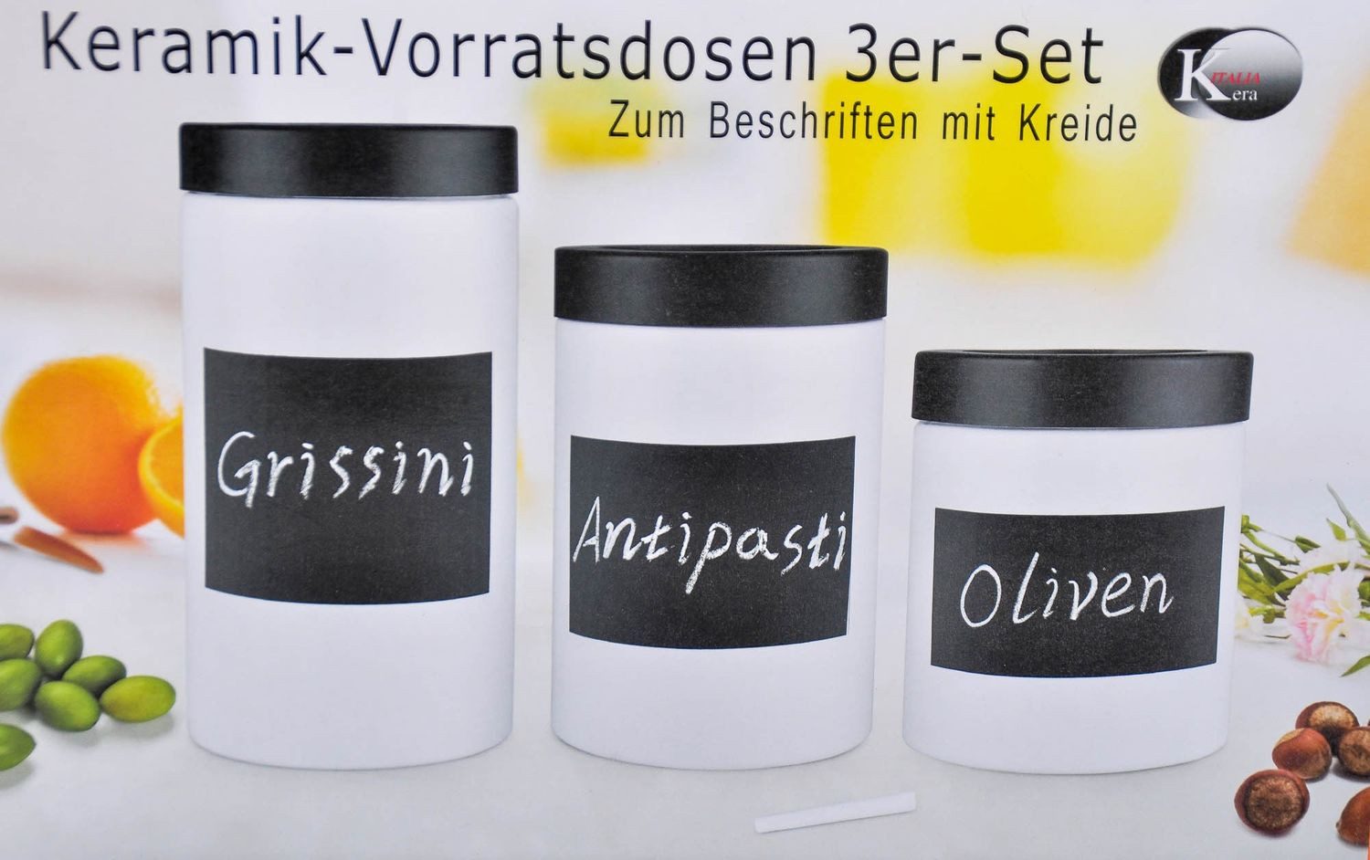 Kaffeedose Keramik Vorratsdosen 3er-Set mit Schriftfeld Kaffeedose Teedose Dose