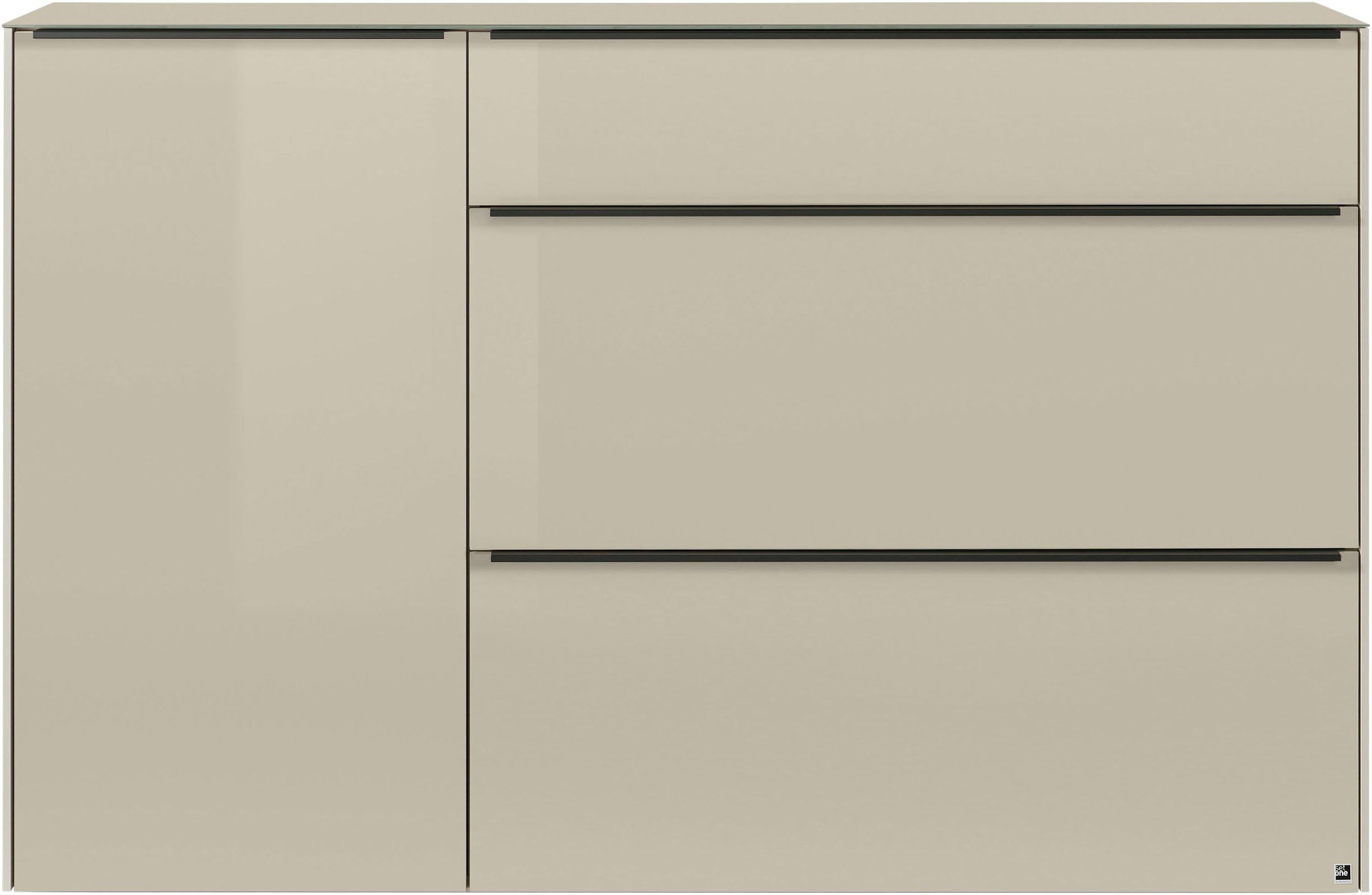 set one by Musterring Sideboard reno-Dielen (1 St), 1 Schubkasten, 2 Klappen, 1 Tür, Glasfronten in 2 Farben, 160 x 104 cm