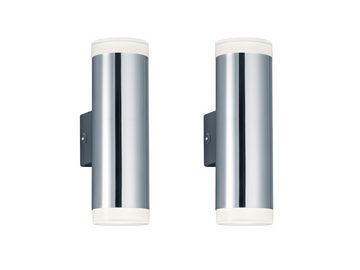 meineWunschleuchte Spiegelleuchte, LED fest integriert, Warmweiß, 2er Set Updown Badezimmerlampen Wand Gäste WC Bad-lampen, Höhe 17cm