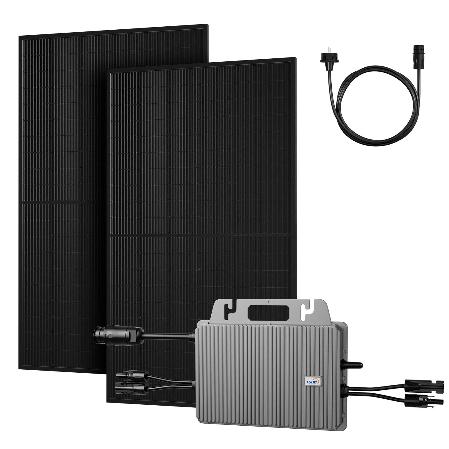 Tsun Balkonkraftwerk 1000W steckerfertige Solaranlage, Paneel mit Tsun 800W Wechselrichter, (TSUN 800W Wechselrichter und 2xJASolar 500Wp im Lieferumfang enthalten), Plug-and-Play-Installation
