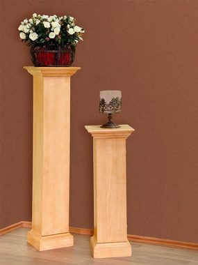 Casamia Beistellschrank Säulenschrank Blumensäule Duett Höhe 132 cm 1 Tür Pinie massiv