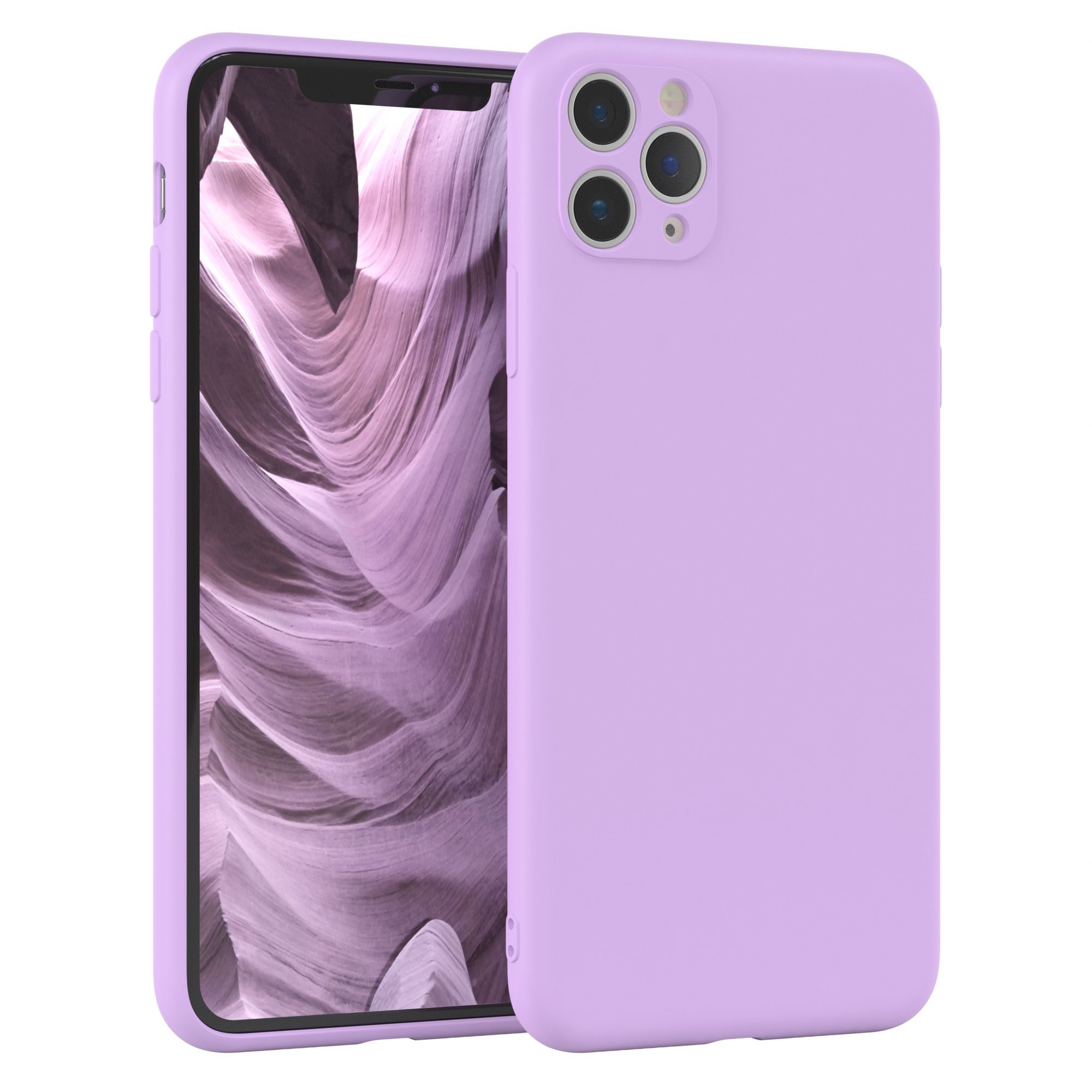 EAZY CASE Handyhülle TPU Hülle für Apple iPhone 11 Pro Max 6,5 Zoll, Silikon Schutzhülle Kameraschutz kratzfest Back Cover Lavendel Lila