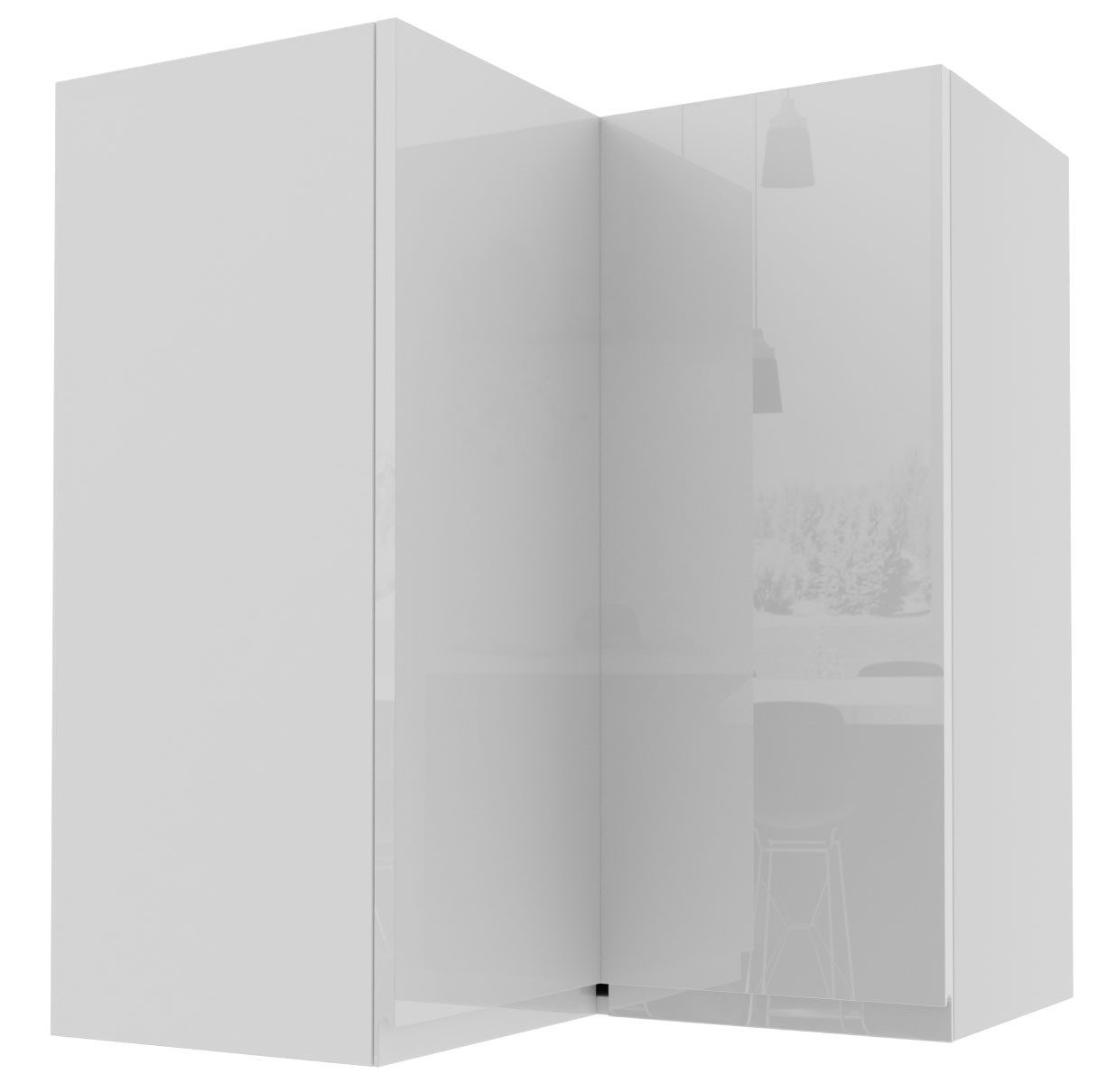 Feldmann-Wohnen Eckhängeschrank Florence (Florence, 1-St) 60cm Front- und Korpusfarbe wählbar grifflos 2-türig