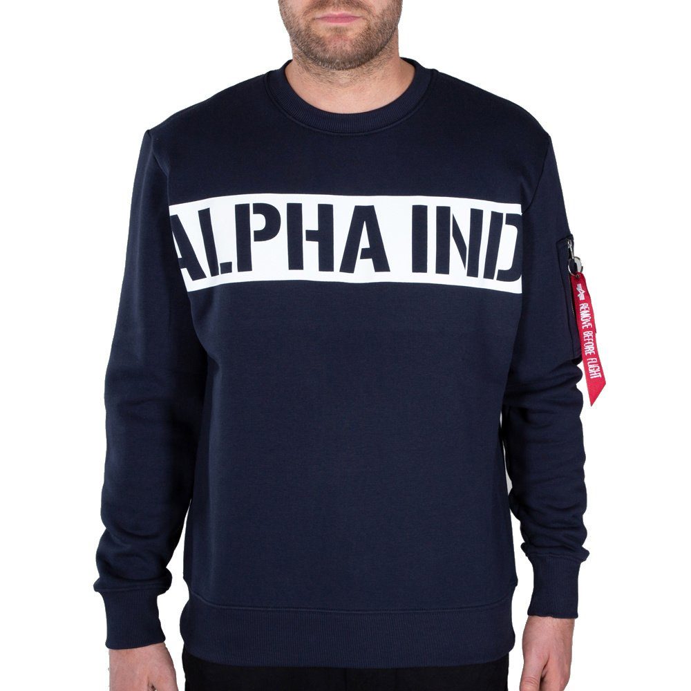 Stripe Sweatshirt Alpha Herren Industries Sweatshirt rep.blue Printed Alpha Industries