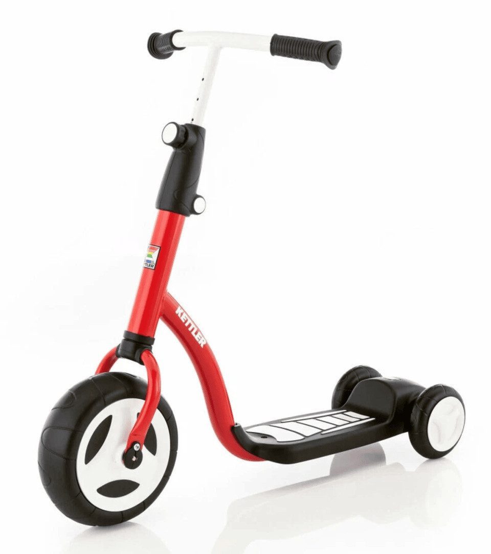 KETTLER Tretroller Kid's Scooter Boy Kinder Step Roller TÜV-GS Kickroller Rot, Höhenverstellbarer Lenker