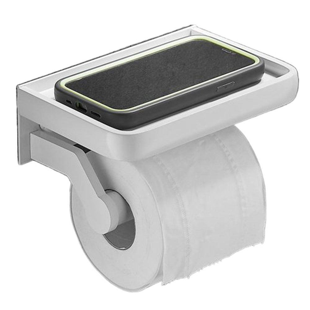 HYTIREBY Toilettenpapierhalter Mit Ablage selbstklebend,Kein Bohren,für Bad und Küche (1-St), 2 verschiedene Befestigungsoptionen