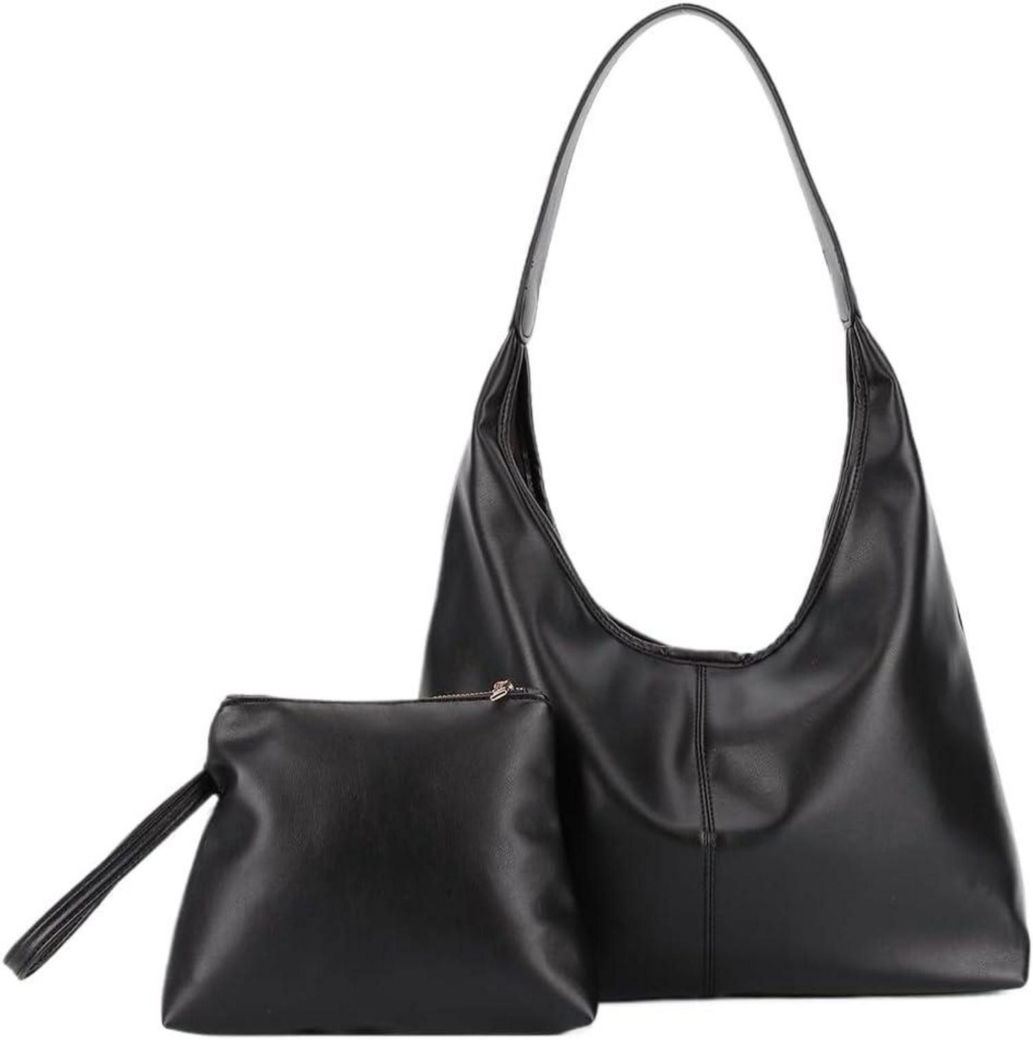 Shopper Große Tote Bag Damen Schultertasche Hobo Umhängetasche Schwarz0