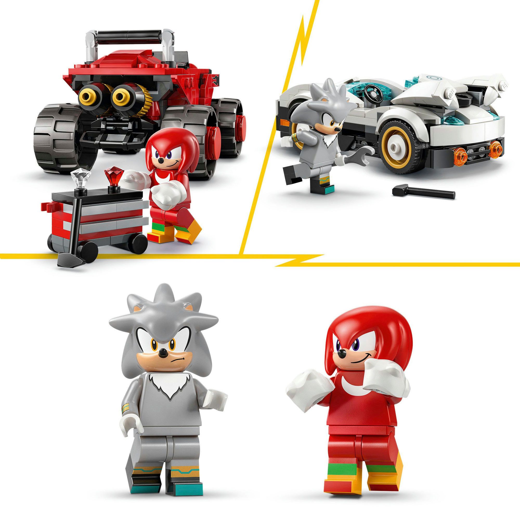 LEGO® Silvers Auto vs. Knuckles' Monstertruck (77118), LEGO Sonic Konstruktionsspielsteine, (378 St) – Bild 5 von 5