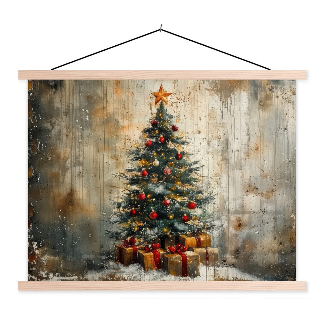 MuchoWow Poster Weihnachtsbaum - Vintage - günstig online kaufen