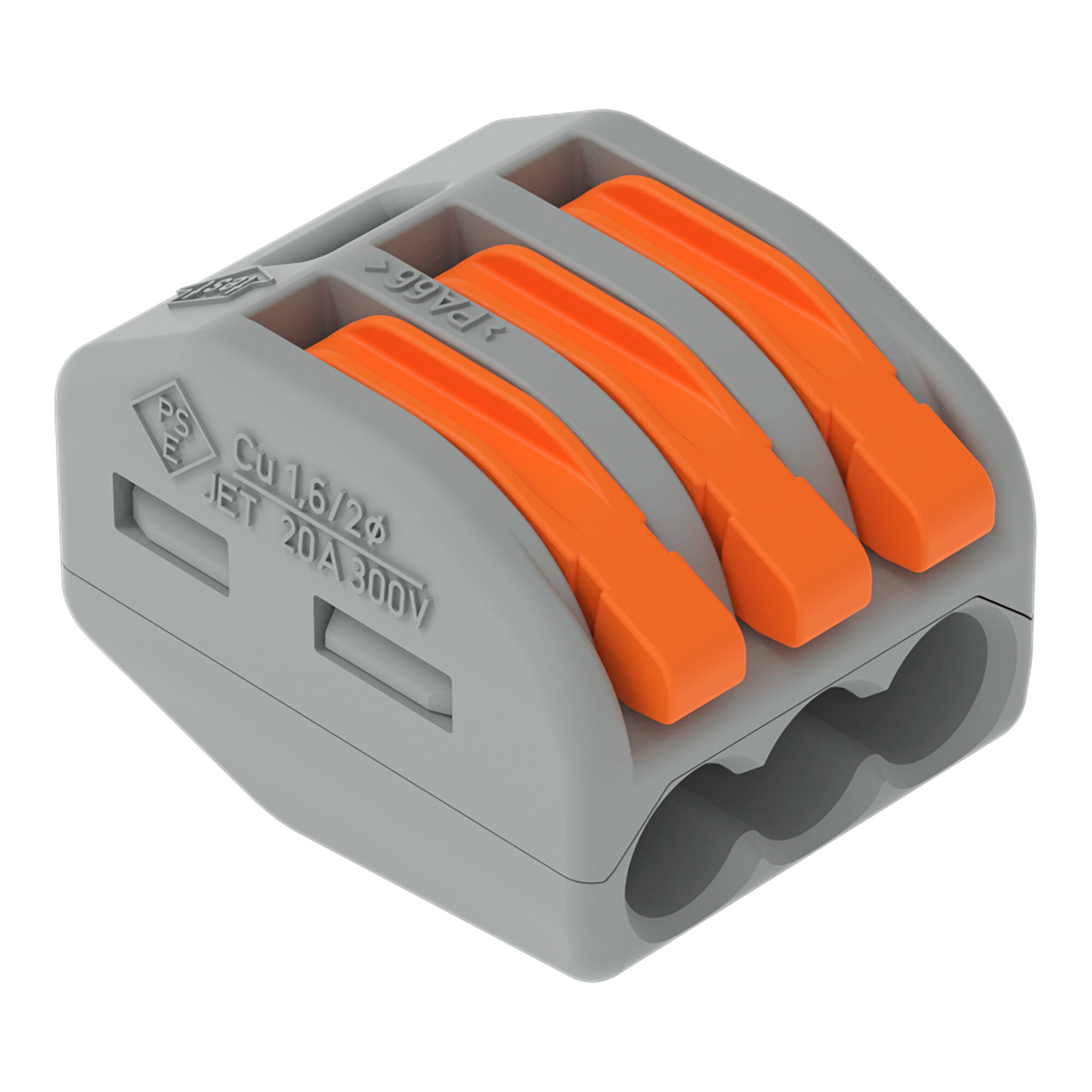 WAGO Koax-Kabelverbinder WAGO GmbH& Co. KG Verbindungsklemme 3x0,08-4qmm gr 222-413 50 Stk