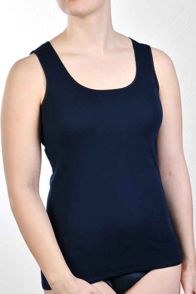 Toker Collection® Unterhemd Damen Achselhemd mit Satinkante 2 Stück (Packung, 2er-Pack) aus reiner Baumwolle