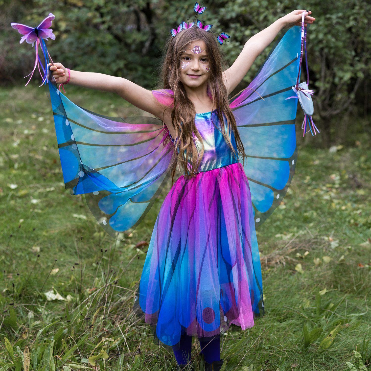 Great Pretenders Kostüm Schmetterling Kostüm Blau Lila Kinder