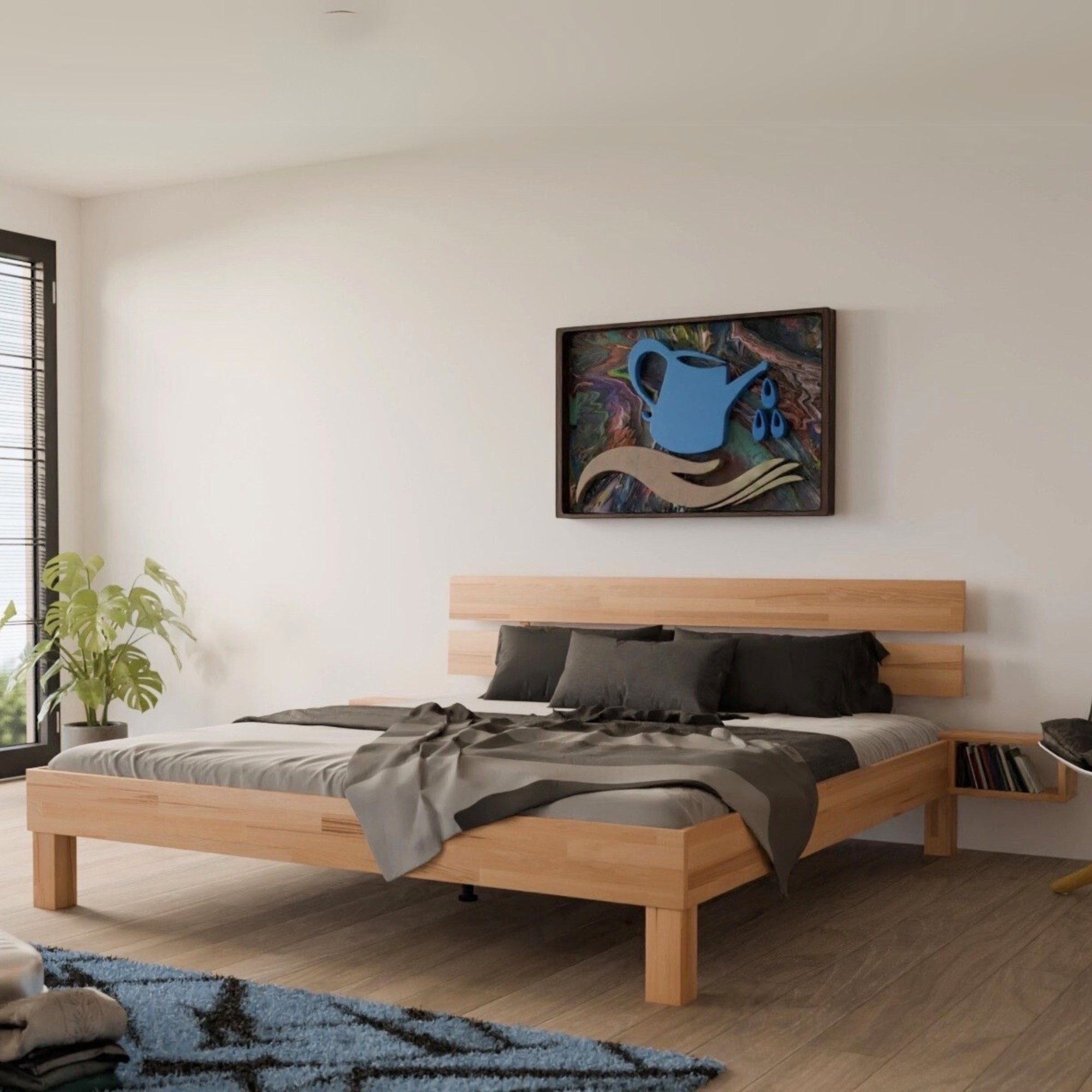 MeinMassivholz Massivholzbett PALMA Kernbuche (Verfügbar als Einzelbett & D günstig online kaufen