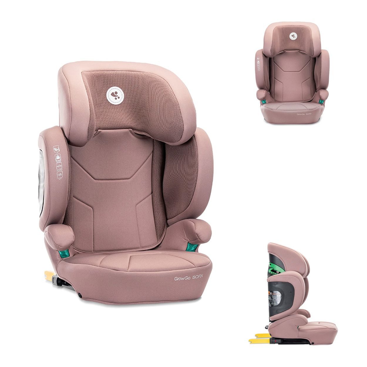 LORELLI Kindersitzerhöhung Growgo Isofix 100x150cm, ab: 3, bis: 12, klappbar Kopfstütze, i-Size, Polyester, 5-Punkt-Gurt, Sicherheitsgurt