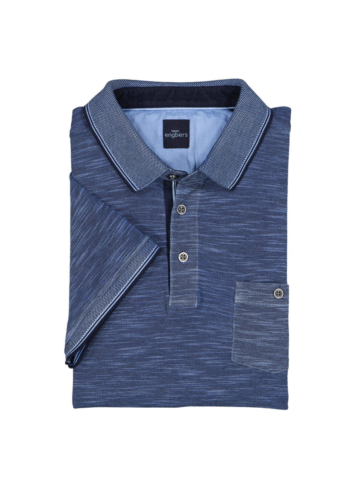 Poloshirt Herren Poloshirt, Mittelblau
