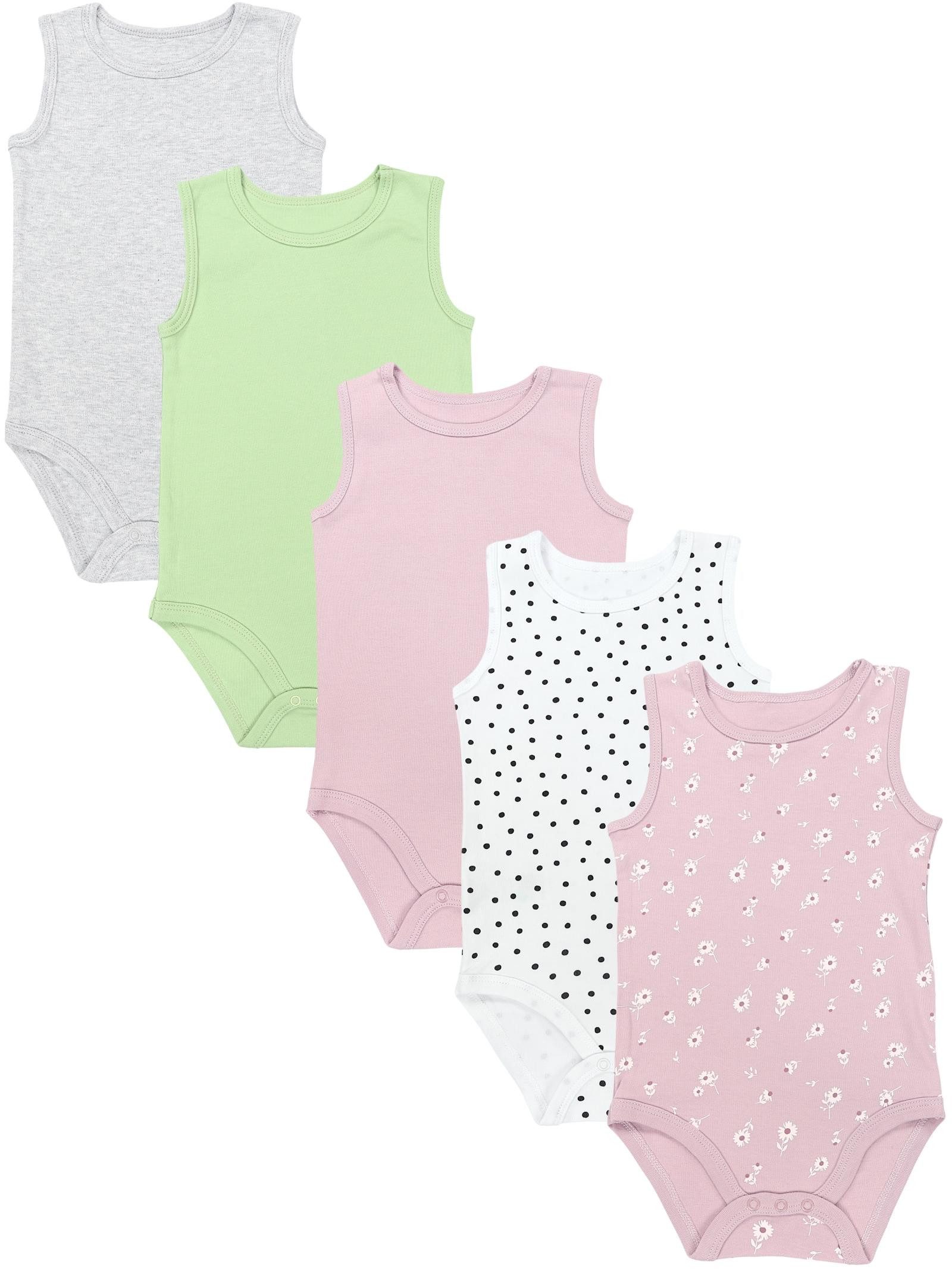TupTam Kurzarmbody TupTam Baby Mädchen Achselbody in Unifarben 5er Pack