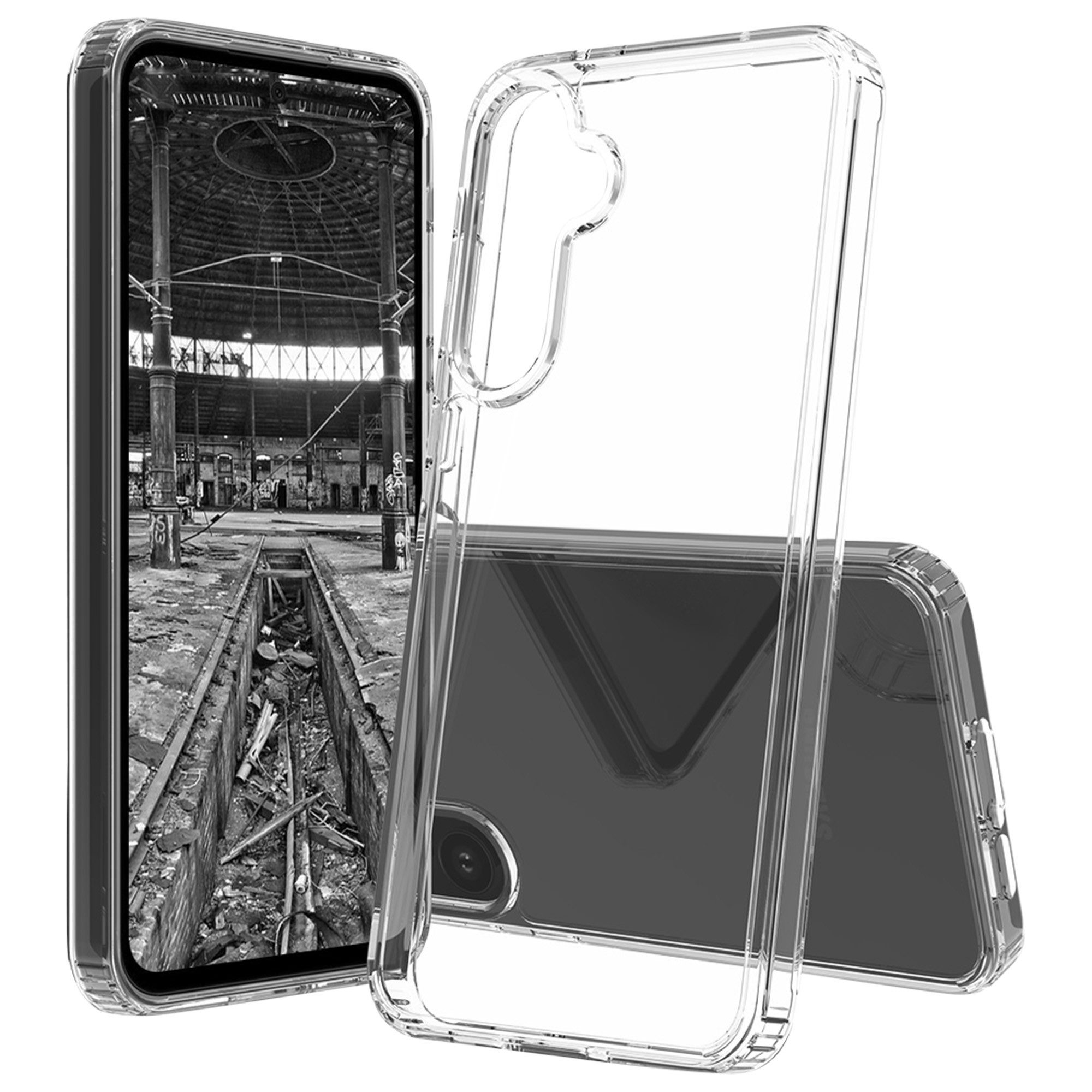 JT Berlin Smartphone-Hülle Pankow Clear - Samsung Galaxy A55 5G Hülle, [TPU Rahmen + Acrylglas Rückseite]