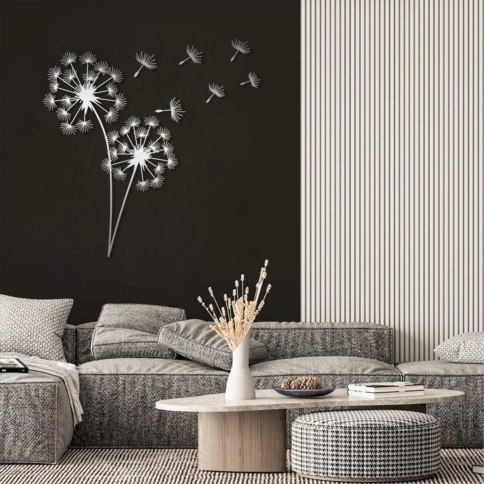 Jumpeak Wanddekoobjekt Pusteblume Wanddekoration aus Metall,Stimmungsvoll,Natürlich,Abstrakte, Metall,4 Farben,4 Maße,Natur inspiriert Kunst,Wohnzimmer Deko