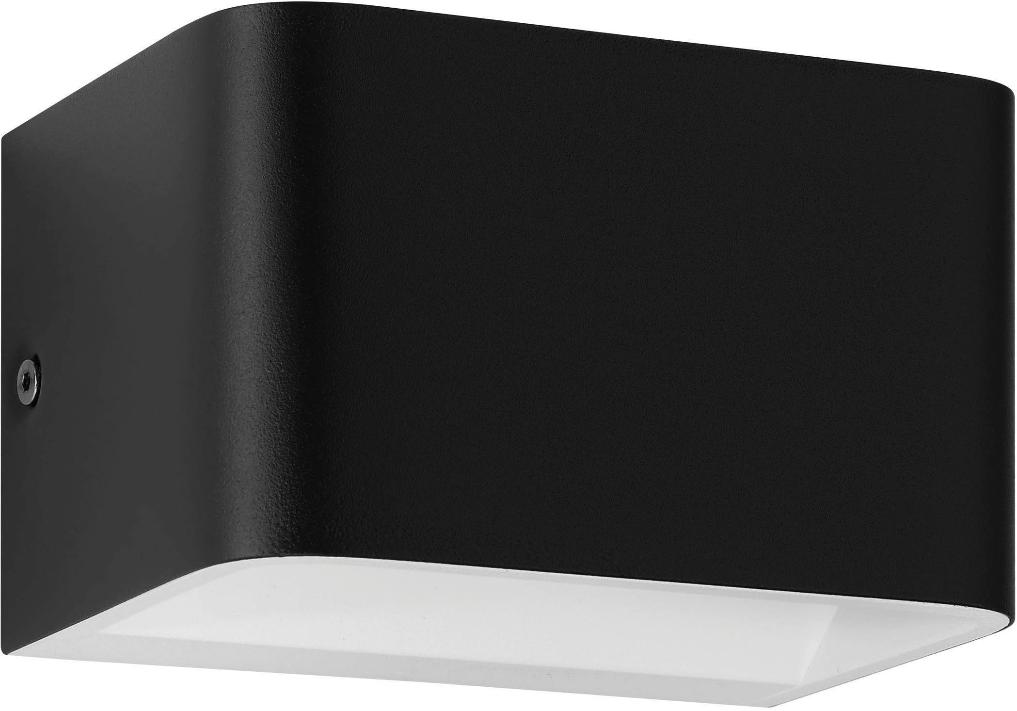 EGLO Wandleuchte Sania 4 Wandlampe, Wandspot, Aluminium, Up and Down Leuchte, Flurlampe, LED fest integriert, Warmweiß, Wand-/Deckenleuchte - L13 x H8 x AL9 cm - schwarz, weiß - 6W inkl.
