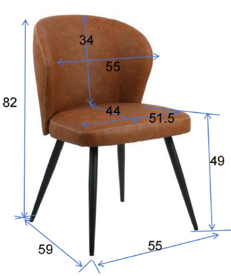 GarveeMore Esszimmerstuhl aus PU-Leder,moderne Esszimmer und Küchenstühle,1 günstig online kaufen