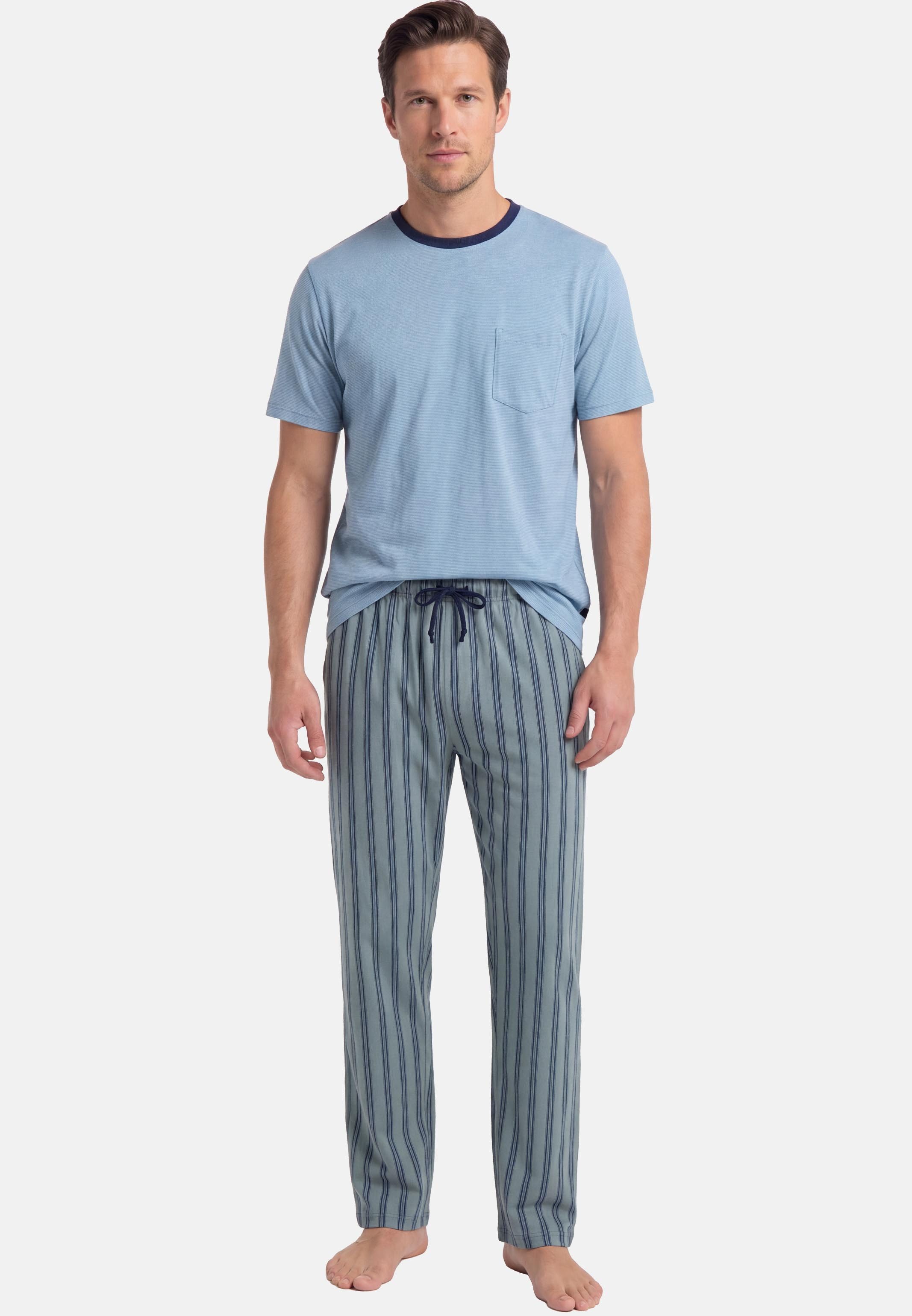 Ammann Pyjama Mix & Match (Set, 2 tlg) Schlafanzug - Baumwolle - Blickdicht - Set aus T-Shirt und langer Hose