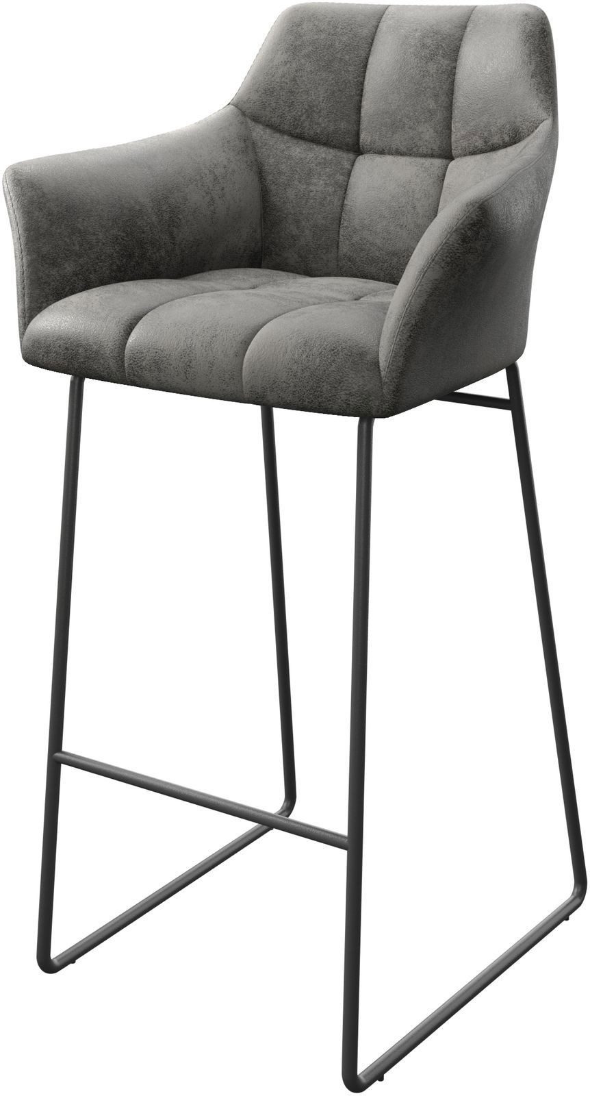 DELIFE Barhocker Yulo-Flex, Kufengestell Metall Vintage Grau