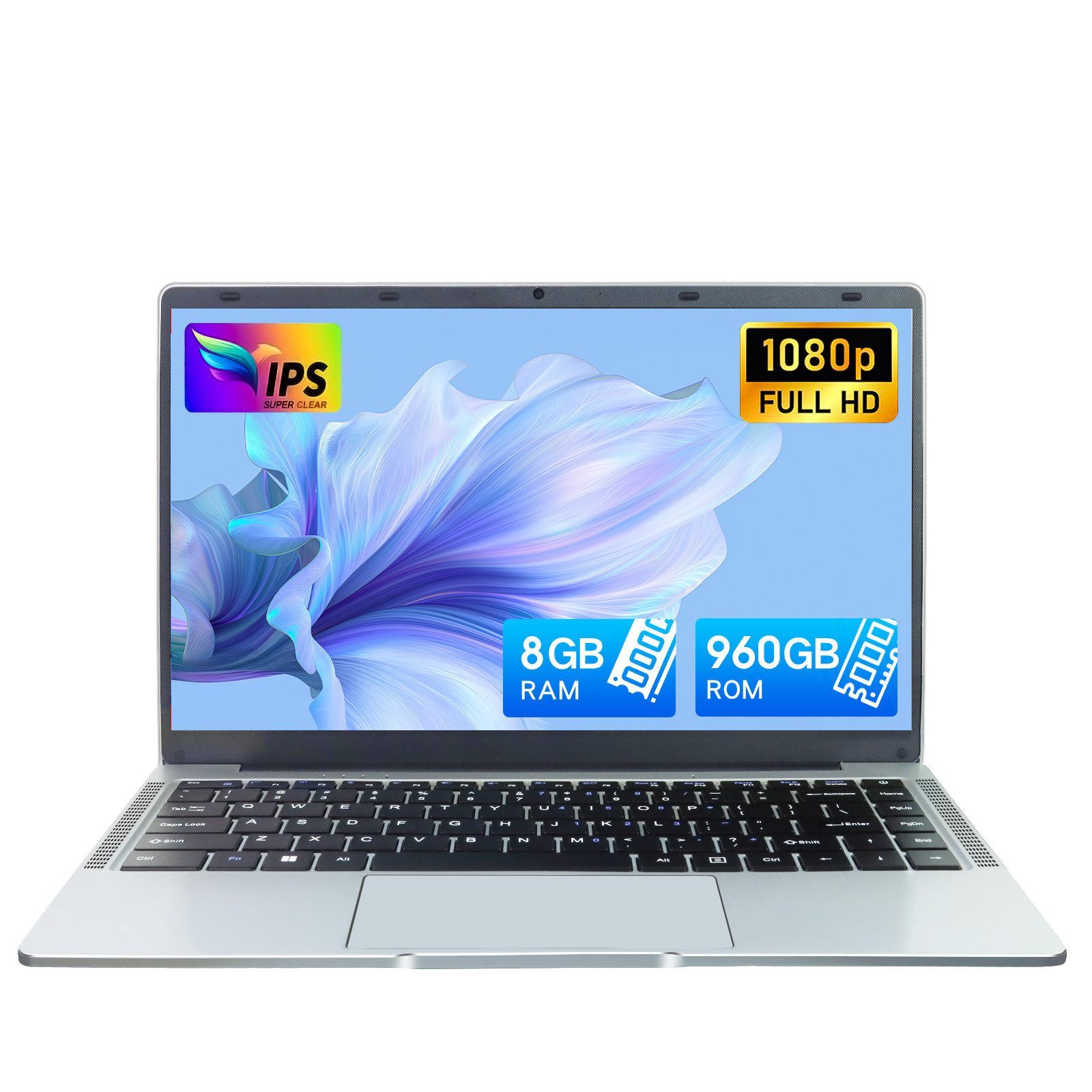 LONGEVINCE 14 Zoll Full HD IPS Laptop Intel Celeron N4120 4x2,6GHz Notebook (35,56 cm/14 Zoll, Intel Celeron N4120, Intel UHD Grafik, 8 GB, 960 GB SSD, 8GB DDR4 RAM 960GB SSD Windows 11 Pro)