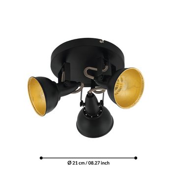 EGLO LED Deckenspot Thornton, Leuchtmittel exklusive, Deckenleuchte Vintage, Industrial, Retro, Wohnzimmerlampe, Ø 21 cm