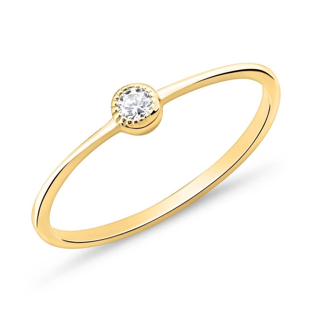 JEWLIX Silberring JEWLIX Ring aus vergoldetem 925er Silber mit Zirkonia