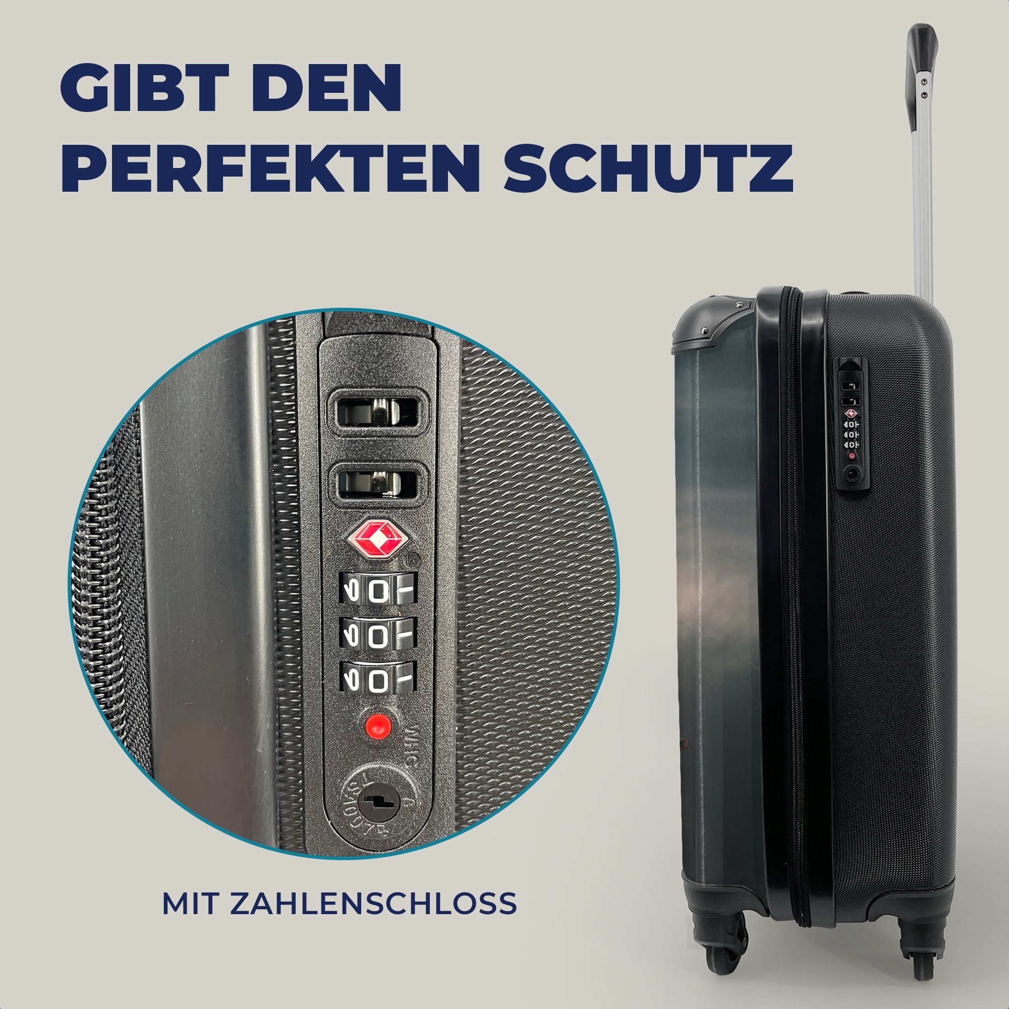 MuchoWow Handgepäckkoffer Eine aufsteigende Raumfähre Reisekoffer Handgepäck rollen, am Ferien, Himmel, Trolley, für mit dunklen 4 Rollen, Reisetasche